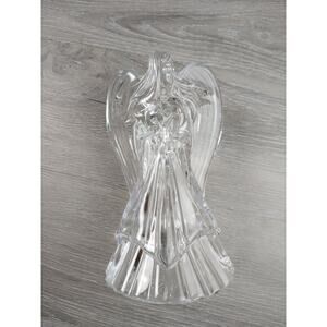Lead Crystal Angel Figurine Candle Stature 7.5" Tall Candle Holder